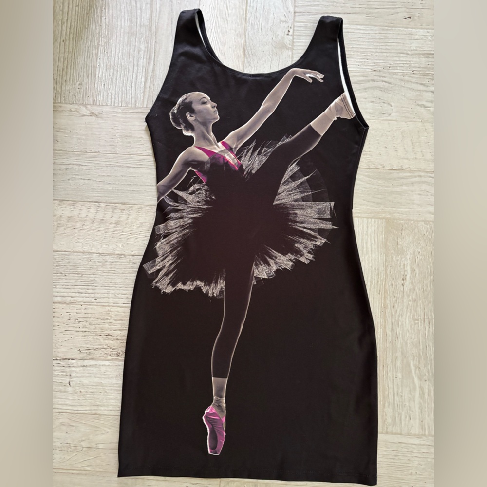 Zara Terez Girls Black Dress with Ballet Dancer Design